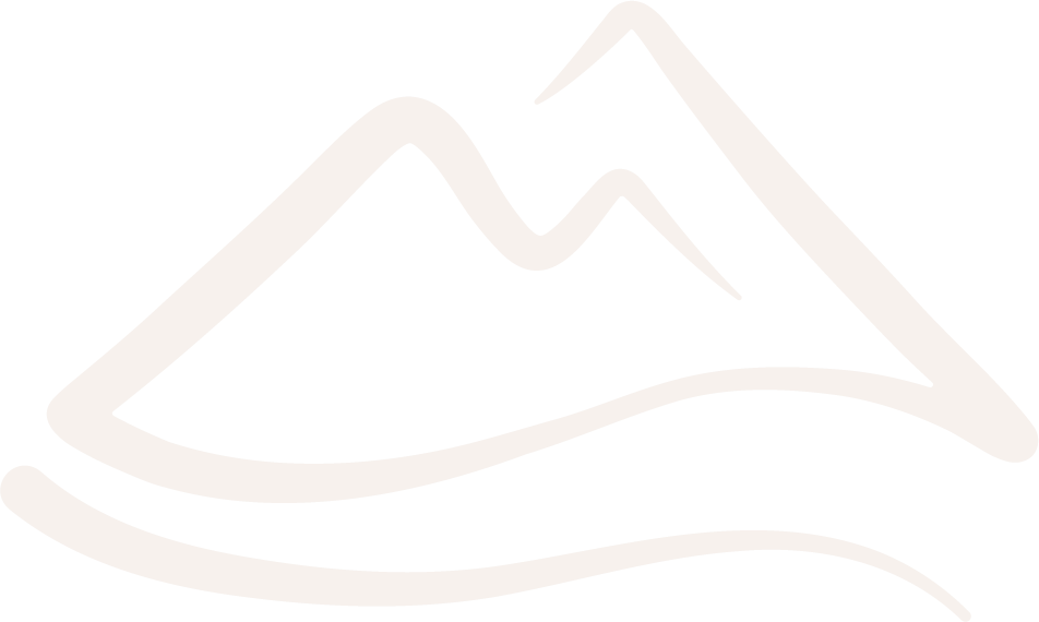 The logo icon for "Trauma Recovery Aotearoa" features a stylized mountain outline in white, accompanied by a white curved line beneath it, representing a river.